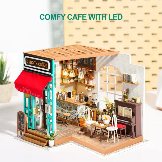 Rolife Simon's coffee 1:24 DIY Wooden Doll House Miniature Dollhouse Toys DG109