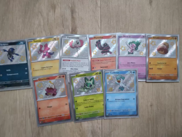 Lot de 9 cartes Pokemon shiny série 4.5 Destinées de Paldéa FR