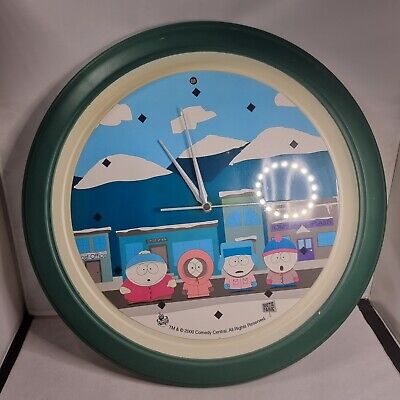 RARE 2000 Comedy Central South Park - Talking Circular Wall Clock Cartman Kyle