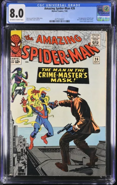 Amazing Spider-Man #26 CGC VF 8.0 Green Goblin 1st Crime Master! Marvel 1965