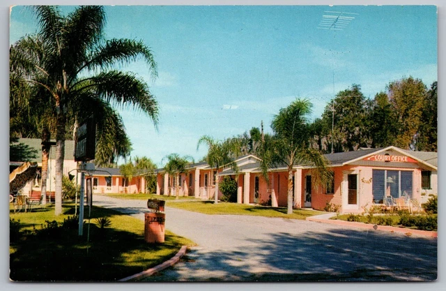 Twin Palms Court 1705 Silver Springs Blvd Ocala Florida FL Postcard UNP VTG
