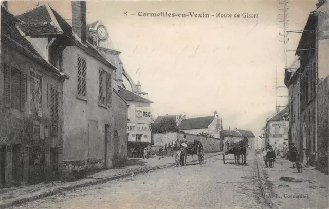 Cpa 95 Vexin Cormeilles Road De Gisors