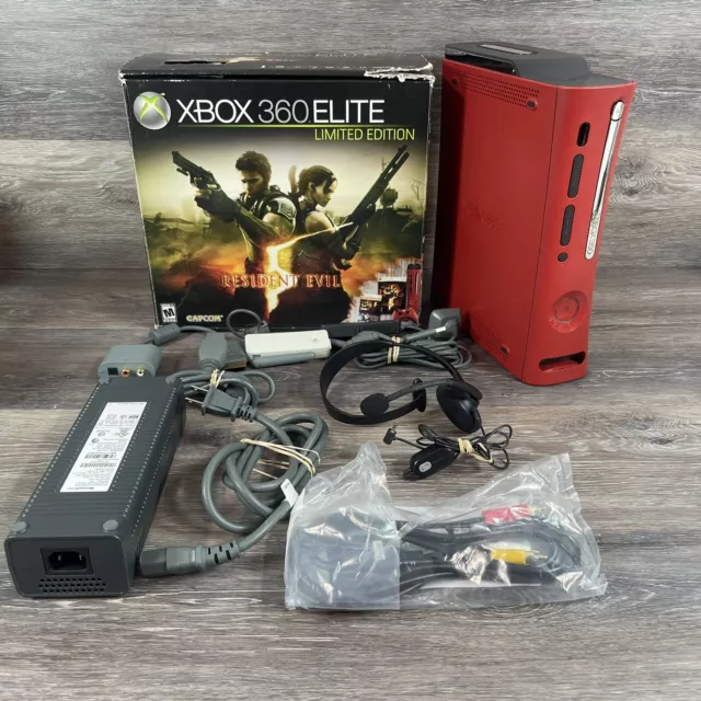 Microsoft XBOX 360 Elite Limited Edition Red Resident Evil Console System 120GB