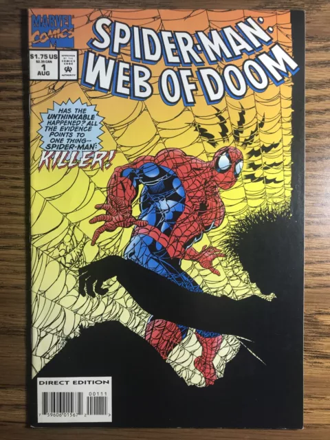 SPIDER-MAN WEB OF DOOM 1 Scott Kolins Cover DIRECT EDITION MARVEL COMICS 1994