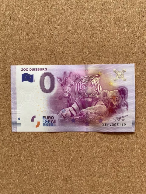 0 Euro Schein Zoo Duisburg Erstausgabe 2016-1 XEFV Souvenir Null-Euro-Schein