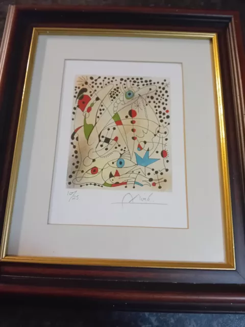 Old Framed Joan Miro Beautiful Surreal Framed Print 10 of 25 Also L S Lowry