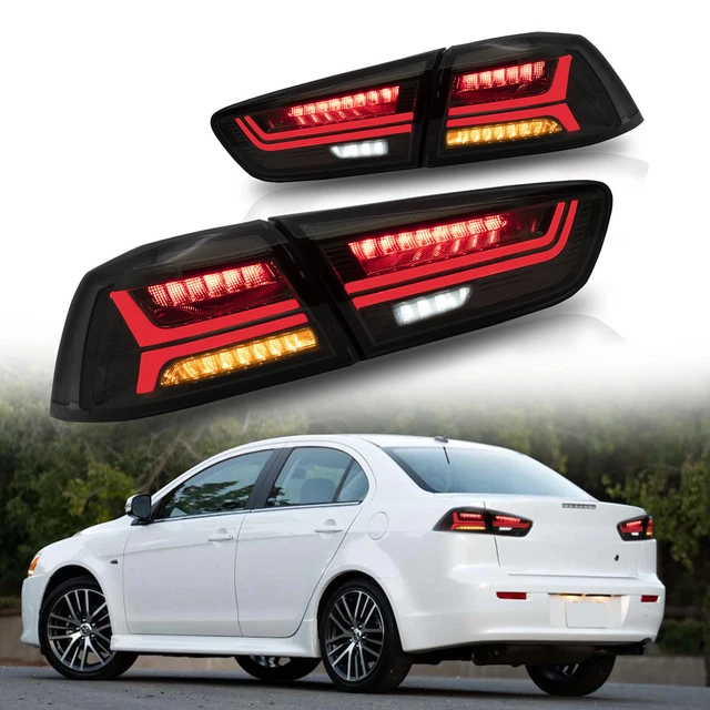 SMOKED LED TAIL Lights For 20082017 Mitsubishi Lancer/EVO w/Startup