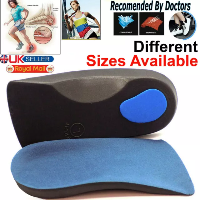 3D Orthotic Shoe Insoles Arch Support Inserts Plantar Fasciitis Flat Feet Heel