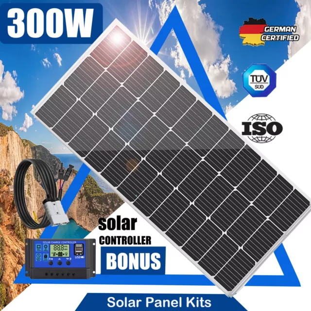 300W Solar Panels Kit 300 Watt 12V Mono Portable Home Caravan Camping Charging