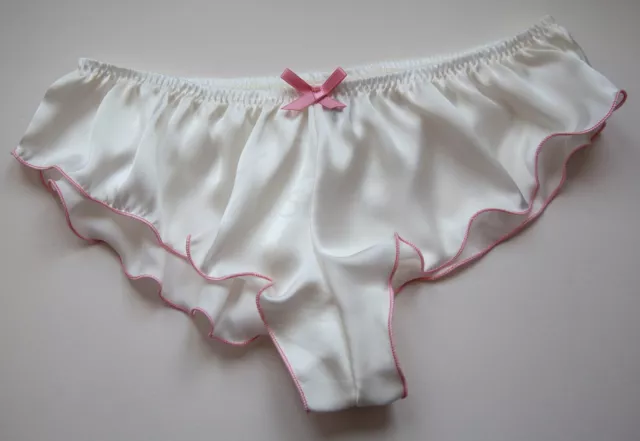 FRENCH KNICKERS MICRO silky satin panties 'Milkshake' Ivory pink SEXY  lingerie £12.99 - PicClick UK