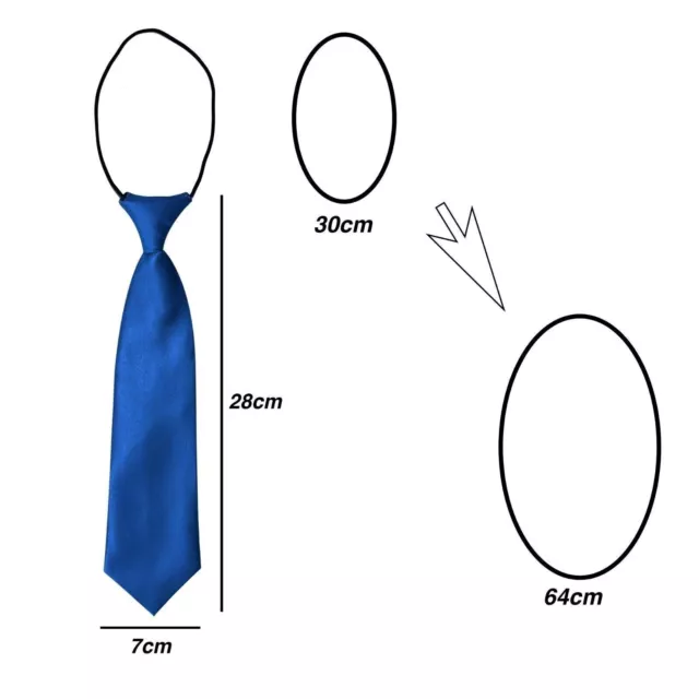 Boys Girls Classic Satin Elastic Neck Tie Wedding Prom Children School Kids Tie 3