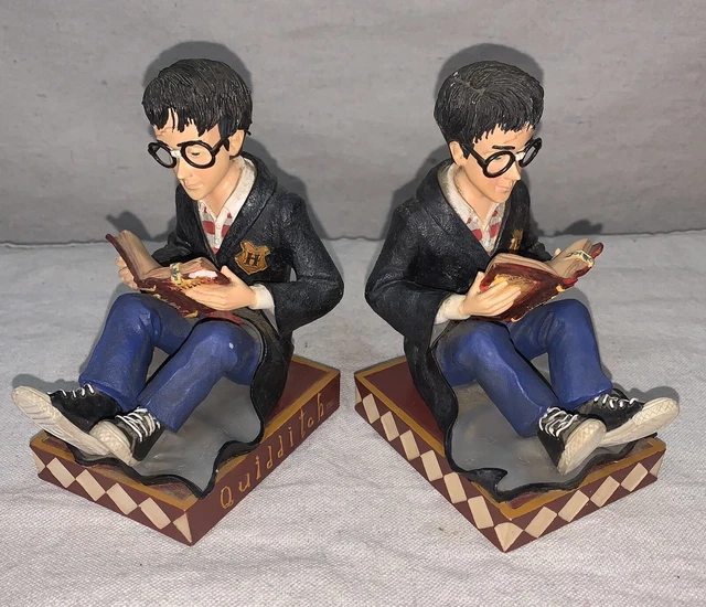 Vintage Harry Potter Pair of Quidditch Bookends Enesco 2000 Warner Bros.