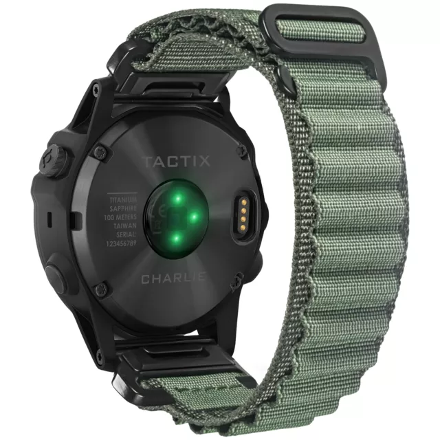 Compatible With Garmin, Rugged Woven Nylon Sport Band with G-hook Watch Band