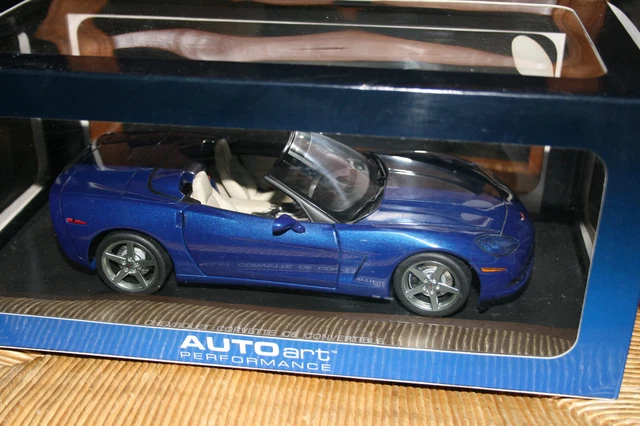 autoart chevrolet corvette c6 convertible bleu 1/18 neuve parfait état