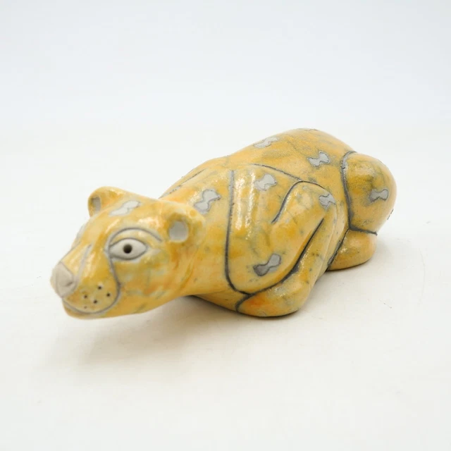 The Fenix Raku Keramik glasiert Jaguar Big Cat Figur handgefertigt Südafrika