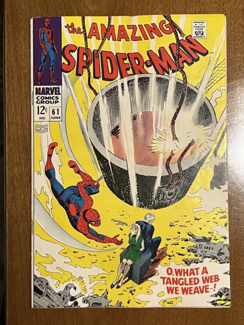 The Amazing Spider-Man #61/Silver Age Marvel Comic Book/1st Gwen Stacy Cover/FN-