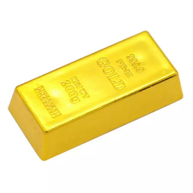 1Pcs Fake Plastic Fine Gold Bar Bullion Prop Table Display Kids Toy New