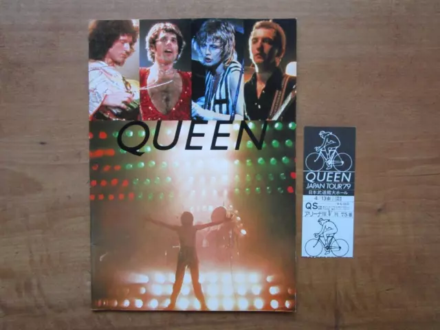 "QUEEN" Tourbook Japan Tour 1979 Program & Ticket Printed in Japan