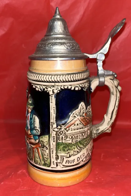 West German 6 inch Tall Beer Stein In Excellent Condition.