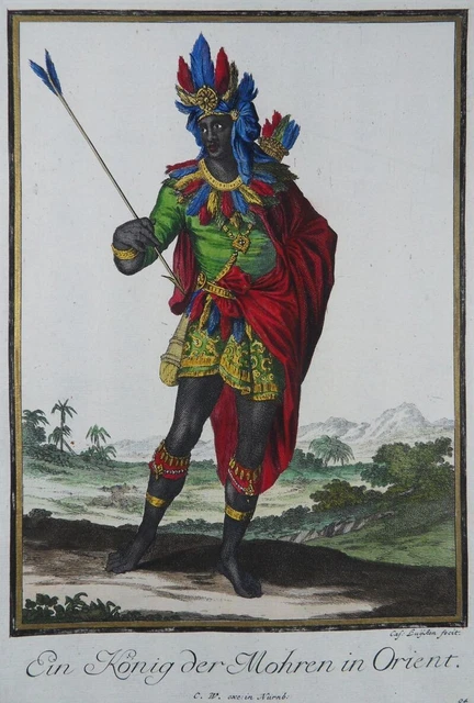 KÖNIG DER MOHREN Im Orient Kupferstich Luyken Weigel 1703 Mohr ...