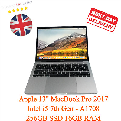 Apple 13" MacBook Pro 2017, Intel i5 7th Gen 256GB SSD 16GB RAM - A1708
