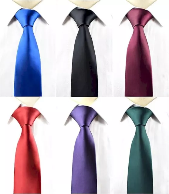 Mens 100% Solid Color Silk Neck Tie 58" long (actual length varies 56" to 60")