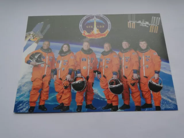 Postkarte  Space shuttle Mission  STS -133   neue Crew