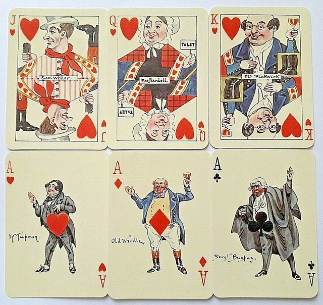 CHARLES DICKENS KYDS VINTAGE PLAYING CARDS WIDE 52 +2J&2& LEAFLET 1984 free post