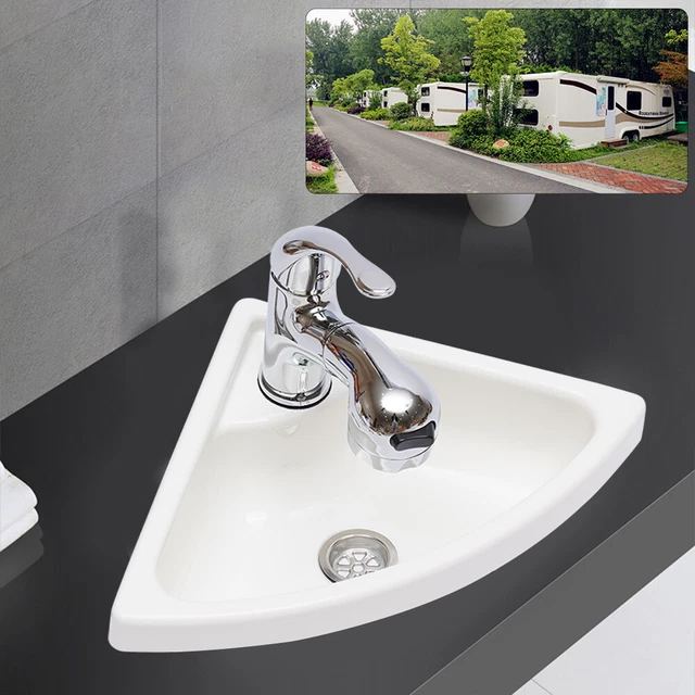 TRIANGULAR CORNER SINK Motorhome Boat Caravan RV Camper Corner Sink