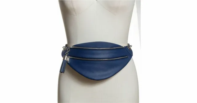 INC International Concepts Women's Blue I.n.c. Saffiano Faux Leather Belt Bag