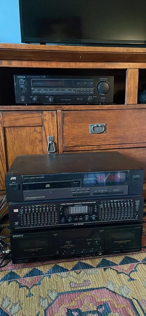 Kenwood AM-FM, JVC XL-V131, BSR Stereo Frequency, Sony Cassette, 2 Speakers
