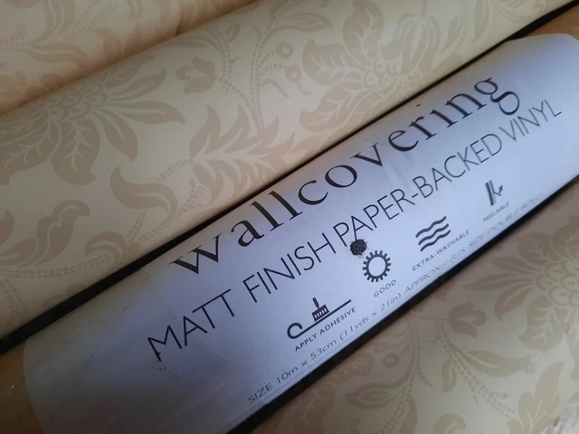 LAURA ASHLEY Lot/ bundle Percy Sand matt finish vinyl WALLPAPER Wallcovering.