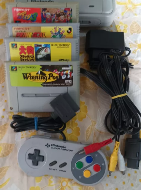 SUPER FAMICOM MOD Doble Switch 50/60HZ + Multiregión 4 Juegos Cable Av Y Adap 9v 2