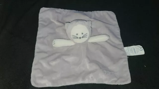 doudou Obaibi Okaidi Carre Plat Chat Gris ENVOI IMMEDIAT