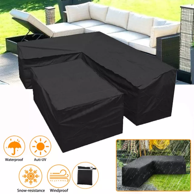 Lounge Set Schutzhülle L Form Sofa Abdeckung Abdeckhaube Gartenmöbel Abdeckplane