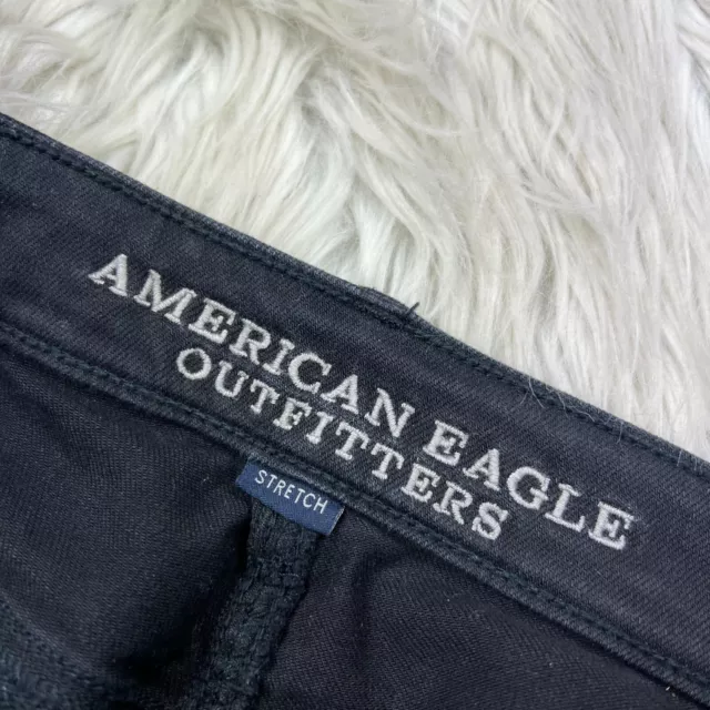 American Eagle Outfitters Women's 14 Black Wash Skinny Bermuda Shorts 2