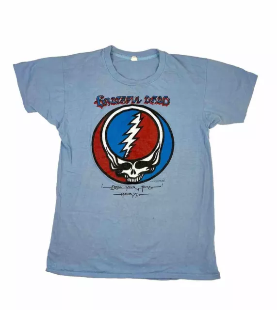 1976 Grateful Dead "Steal Your Face" Vintage Tour Band Tee Shirt 70s 1970s SMALL