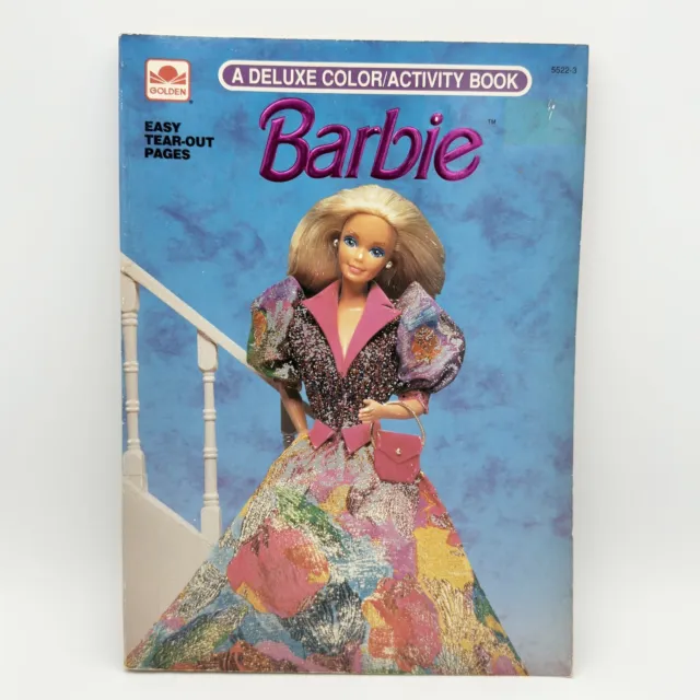 UNUSED 1991 Barbie DELUXE COLORING ACTIVITY BOOK Vintage Golden 5522-3 NEW