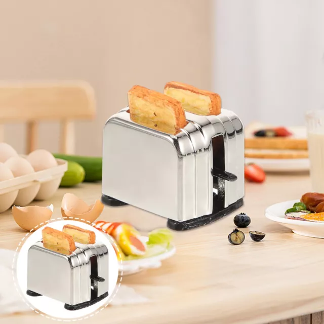 Mini Toaster Model Pretend Play Kitchen Appliances Kids Baby Child Box Utensils