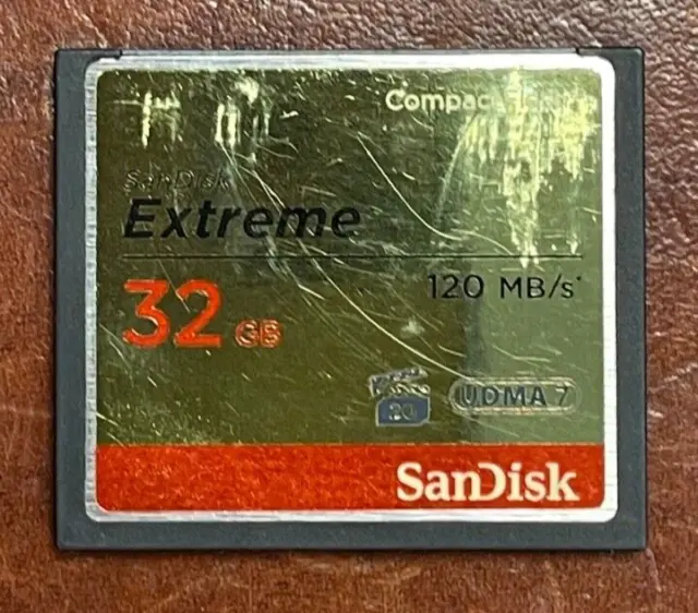 Sandisk 32gb Extreme 120mb/s UDMA 7 Compact Flash Memory Card - Tested