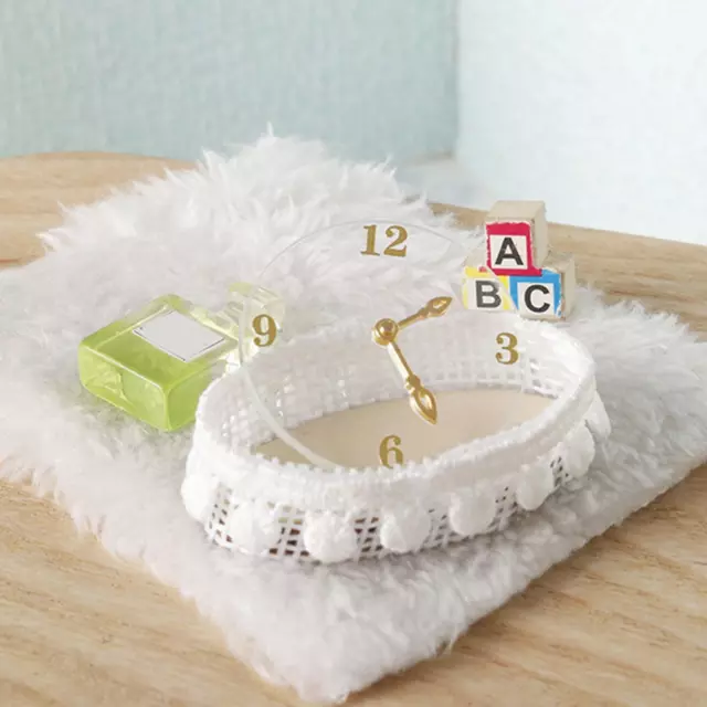 Dollhouse Miniature Clock Clear 1:12 Scale Dollhouse Wall Clock for Dollhouse