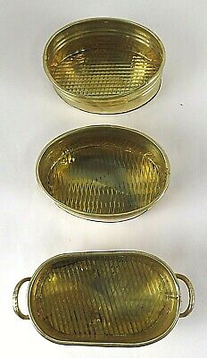 Set of 3 Matching Hosley Solid Brass Planters