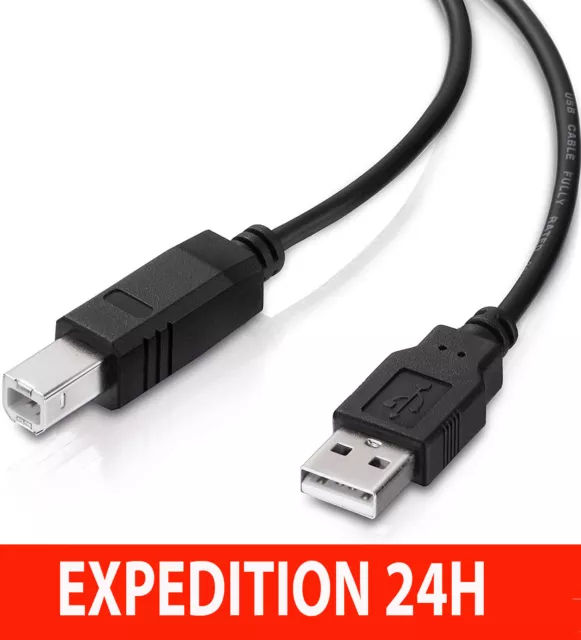 Câble USB 2.0 Mâle Type A-B - 1.8 mètre pour Imprimante Scanner Disque Dur