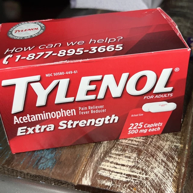 TYLENOL EXTRA STRENGTH Acetaminophen 500mg 225 Count / EXP 12/2026