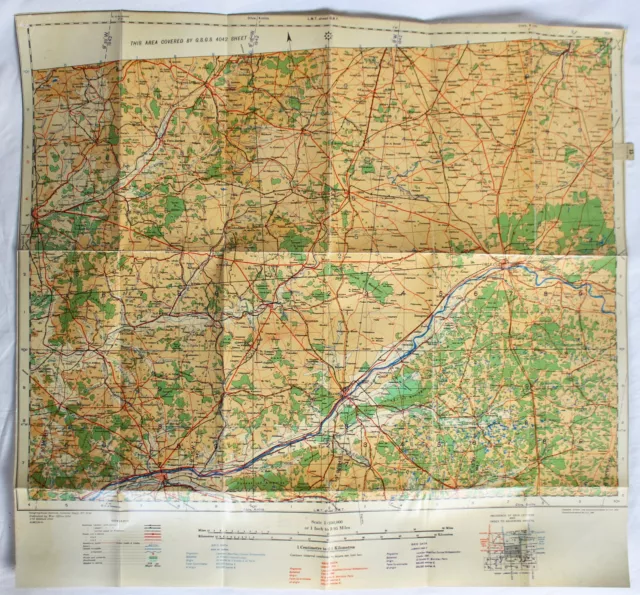 GSGS Folding Map WW2 WAR OFFICE France 1942 Orleans-Blois-Tours 2738 No. 15