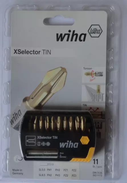 Wiha Bits XSelector TIN 11 St. Torsion Titan Beschichtung Handwerker-Qualität