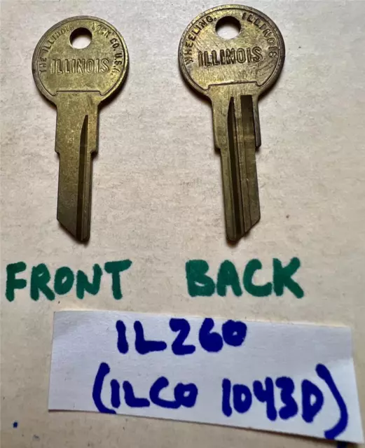 Vintage 1970s 1980s NOS Illinois IL260 brass key blanks new old stock ILCO 1043D