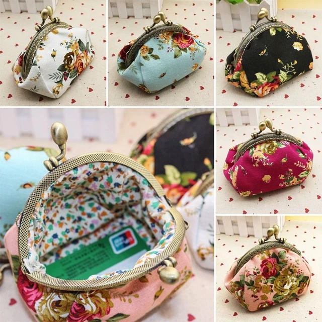 Bolsa de Tarjetas Arte de Tela Sundries Bolsa de Almacenamiento Cero Billetera Moneda Bolsillo Billetera Bolsillo