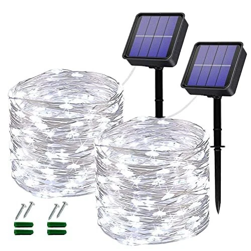 Guirlande Lumineuse Exterieur Solaire Lot de 2 2×12M 120 LED Guirlande Solair...