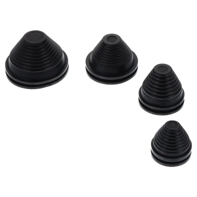4pcs Turmförmige Drahtdichtungen Gummischutz (schwarz)